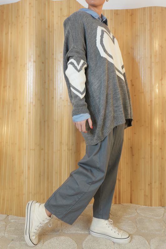 Beatrix Heart Slouch Knit Slate